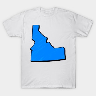 Bright Blue Idaho Outline T-Shirt